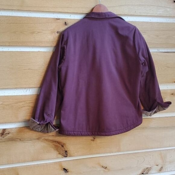 Woolrich Lined Purple Long Sleeve Casual Button Down Sz L Shacket - Picture 5 of 7